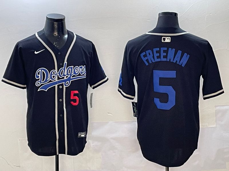 Men Los Angeles Dodgers #5 Freeman Black Fashion Game 2025 Nike MLB Jersey style 6